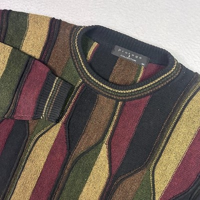 VTG Protege Collection 3D Sweater Cosby Biggie Coogi Style Geometric Mens M USA
