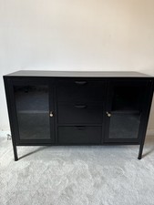 Black sideboard Cabinet With Gold Handles 105cm X 35cm X 70cm
