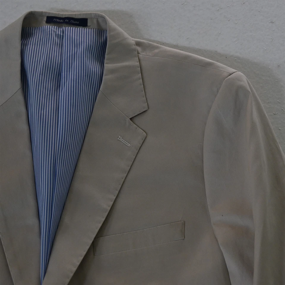 Blazer Traje Chaqueta Abrigo Deportivo Alan River 44R Caqui 100% Algodón Para Hombre Foto 2 de 4