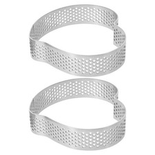  2 Pcs Cercle A Tarte Perforé Anneaux De Cuisson À Gâteaux Moule Coeur