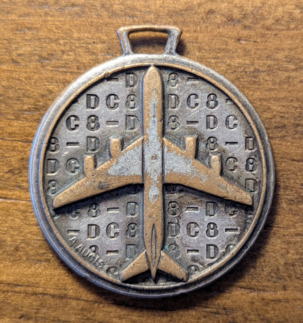 Union Aeromaritime De Transport UAT DC 8 French Airline Key Fob Watch Fob