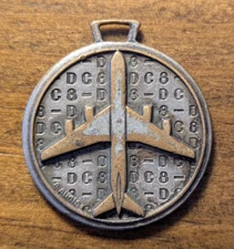 Union Aeromaritime De Transport UAT DC 8 French Airline Key Fob Watch Fob