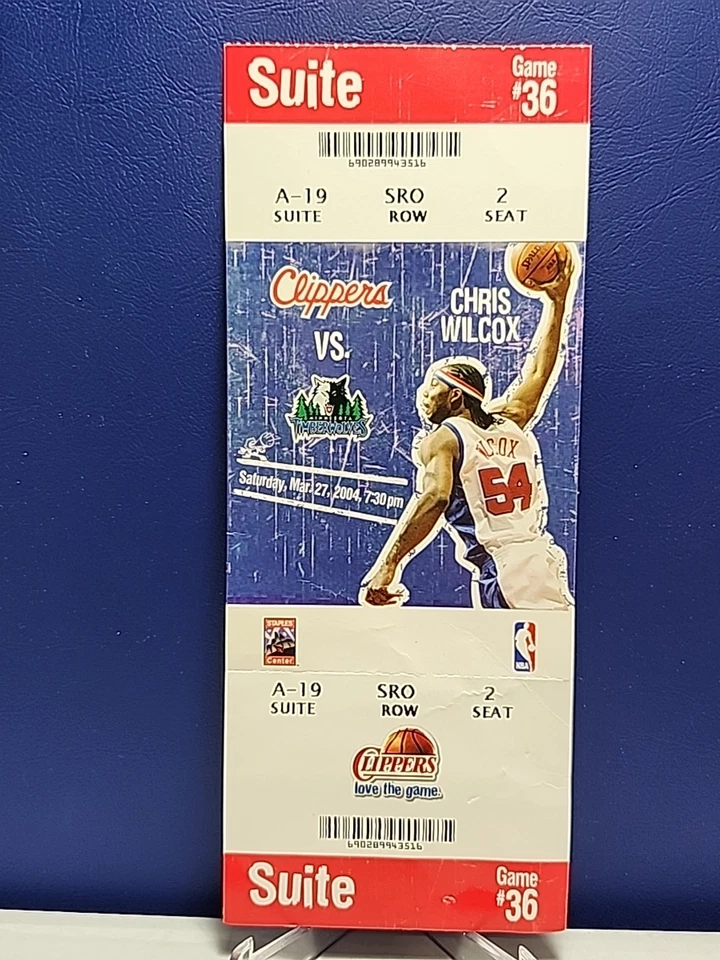Lot of 4 Authentic LA Clippers 2000 2003 2004 NBA Ticket Stubs Brand Wilcox Rook - Image 2 of 4