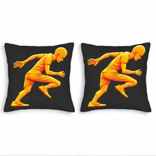 Set of 2 Throw Pillow Covers 18x18in - Modern Dynamic Design 
