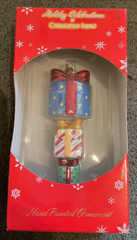 Christopher Radko Holiday Celebrations Ornament Stack Of Presents Hand Painted 