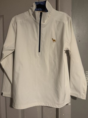 The Players Club Men's White 1/4 Zip Mock Neck Pullover Activewear Top M