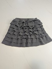 Vintage Gymboree Girls Grey 8-Layer Ruffle Skirt with Elastic Waistband, Size 4