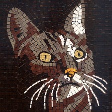 Tile Mosaic Craft Kit for Adults Beautiful Art 7inch Cat US204032
