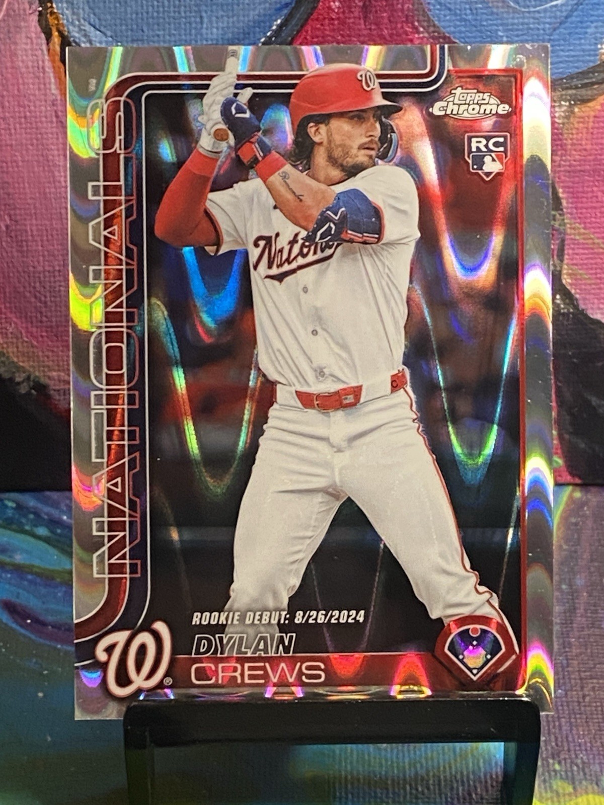 Dylan Crews 2025 Topps Chrome Update Rookie Debut RayWave #USC190 Nationals RC