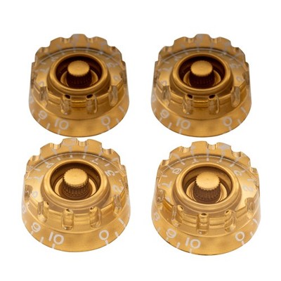 Musiclily Pro 4Pcs Gold Imperial Inch Knurled Speed Knob For USA Les Paul Guitar