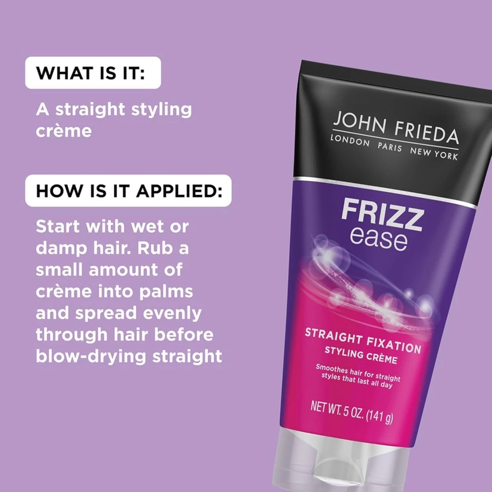 (2 упаковки) Крем для укладки волос John Frieda Frizz Ease Straight Fixation разглаживает волосы - Изображение 3 из 4