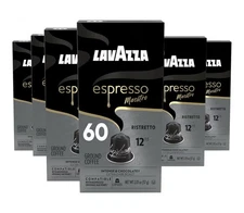 Lavazza Ristretto Espresso Capsules 60 Count Compat w/Nespresso EXTRA DARK ROAST