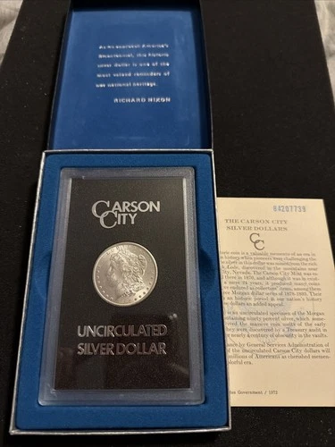 1884-CC Morgan Silver Dollar GSA Hoard W/ Box & Info Card UNC