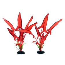 Aquarium Silk Plants 2 Pack 12 Inch Dark Red Artificial Plastic Fish Tank Decor