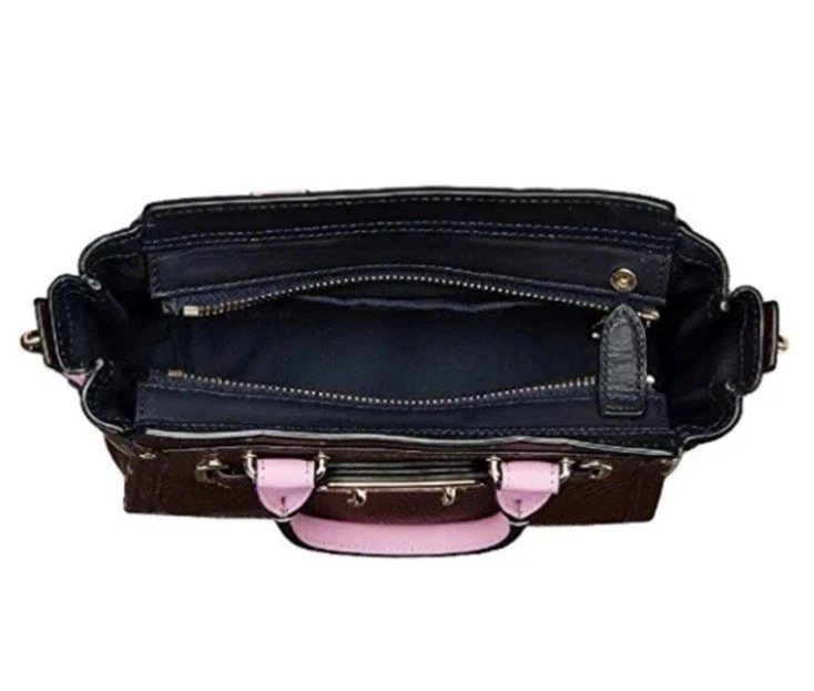 Bolso Bandolera Coach Swagger 20 Bloques de Color Cuero Guijarro OxBlood 35954 Nuevo con Etiquetas Foto 4 de 4