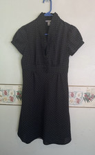 Old Navy Short Sleeve Dress Size S Black Tan & White Polka Dot Office