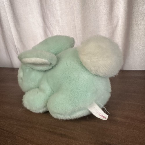 Vintage Commonwealth Bunny Plush Mint Green Easter Rabbit Stuffed Animal Flower - Picture 6 of 9