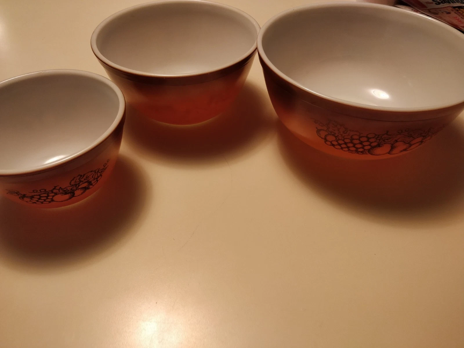 VINTAGE PYREX Autumn Orchard Nesting Mixing Bowls Set of 3 | Farmhouse Decor