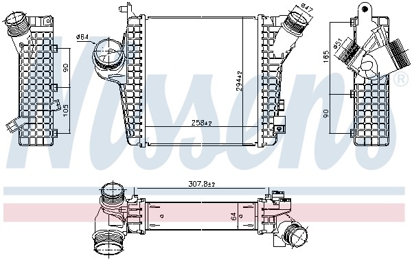 NISSENS-OE 961305-OE Charge Air Cooler for AUDI,VW
