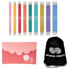 KnitPro Zing Deluxe Set 6 inch DPN Double Pointed Knitting Needles Size 0, 1,...