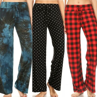 New BUTTERY SOFT Pajama Bottoms Pants Leggings Solid Tie Dye Stripes S M L XL
