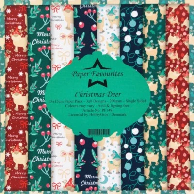 Paper Favourites renna di Natale agrifoglio 6 x 6 tampone di carta cartoline di Natale