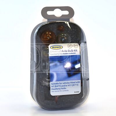 12V H7 & H11 Birnenset - Kompaktset enthält 10 Birnen und 3 Sicherungen - RING BU080