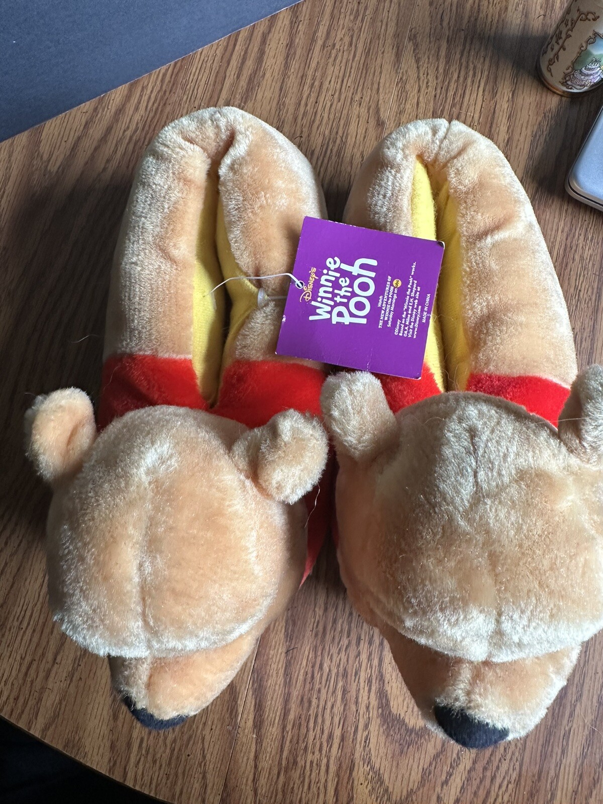 PANTOFOLA D’ORO Scarpa pantofola peluche Disney Winnie The Pooh taglia 7 8 (media) nuova con etichette nuova con etichette