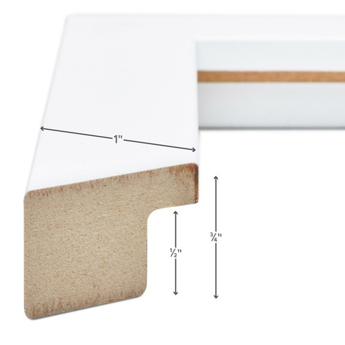 Craig Frames Essentials, 1" Wide Simple Satin White Picture Frame With a Mat - Picture 2 of 9