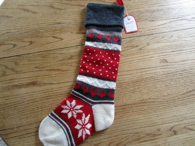 Pottery Barn Kids Natural Snowman Fair Isle Christmas Stocking