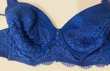 VICTORIA'S SECRET BODY BY VICTORIA Lined Demi Buste Bra Size 36 DD Lace Blue