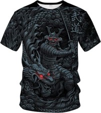 Chinese Warrior Dragon Men's Short Sleeve T-Shirt Size Medium