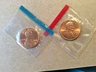 1980 P & D Uncirculated Lincoln Cents in Mint Cello,