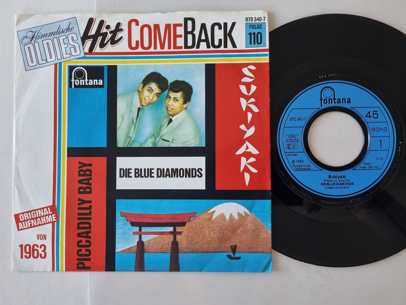 The Blue Diamonds - Sukiyaki 7'' Vinyl Germany HIT COMEBACK