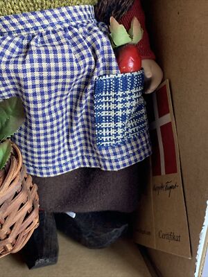 Birgitte Frigast Scandinavian Girl & Basket Danish Doll/9”& NIB