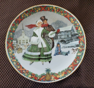 9'' Vintage Winter Wonderland Christmas Carol Porcelain Plate Royal Windsor 1984