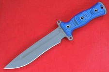Busse Custom TGLB Prototype .285" Grey Re-Curve INFI Blade, Mag Blue/Black G10 