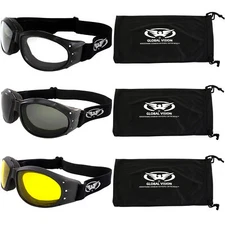 Global Vision Eliminator DX Padded Goggles Black w/ Clear Smoke & Yellow Lenses