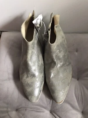 Bruno Premi Damen Stiefelette Neu Gr 41 Leder Silber Made in Italy NP 159€ - Bild 1 von 4