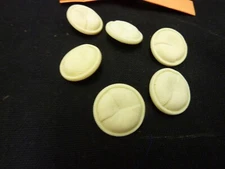 6 OFF WHITE MOLDED PLASTIC SHANK BUTTONS JACKETS BLAZERS COATS 7/8"