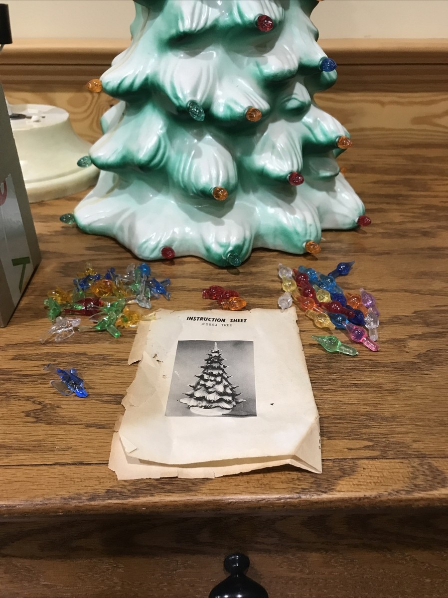 Vintage Union Products Blow Mold Christmas Tree Lighted Tabletop