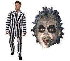 MENS HALLOWEEN COSTUME CRAZY GHOST FANCY DRESS COSTUME ADULT HALLOWEEN S-XXL