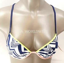 Victoria's Secret SWIM Blue White Chevron Fabulous Swim Top 32C