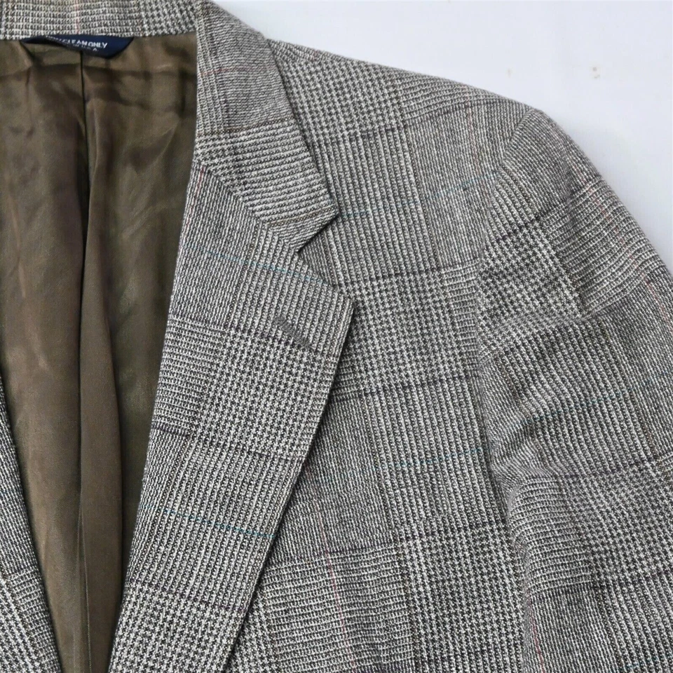 Casaco esportivo blazer masculino vintage 42L marrom xadrez lã tweed macia feito nos EUA - Imagem 2 de 4