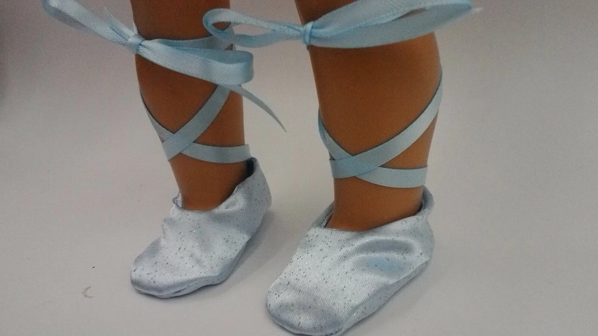 Byblomst Døde i verden Målestok Sparkly Ice Blue Ballet Shoes fits American Girl Dolls 18&#034; Doll  Clothes | eBay