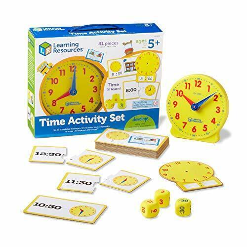 Learning Resources Time Activity Set - 41 Pieces, Ages 5+,Clock for Teaching Tim