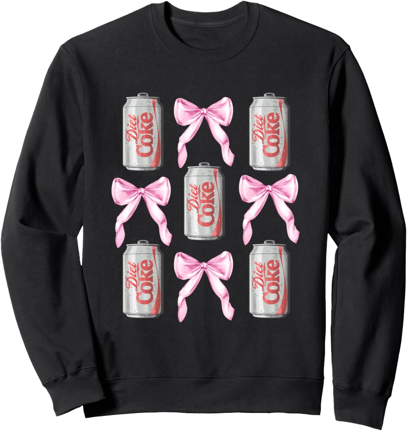 Coca-Cola Diet Coke & Pink Bows Collage Logo Vintage Sweatshirt
