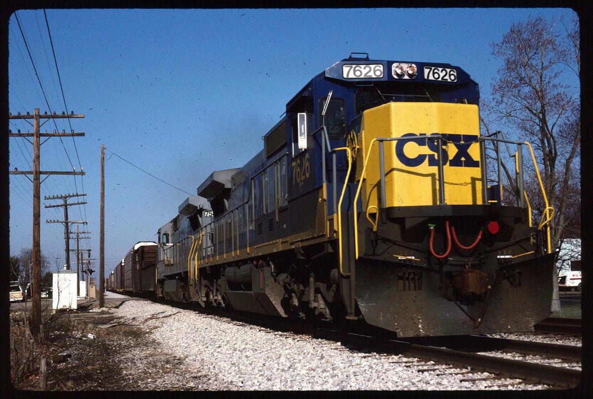 Original Rail Slide - CSXT Chessie System 7626+ Holgate OH 3-25
