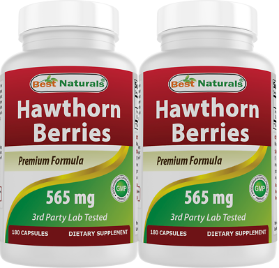 #ad 2 Pack Best Naturals Hawthorn Berry 565 mg 180 Capsules $17.88