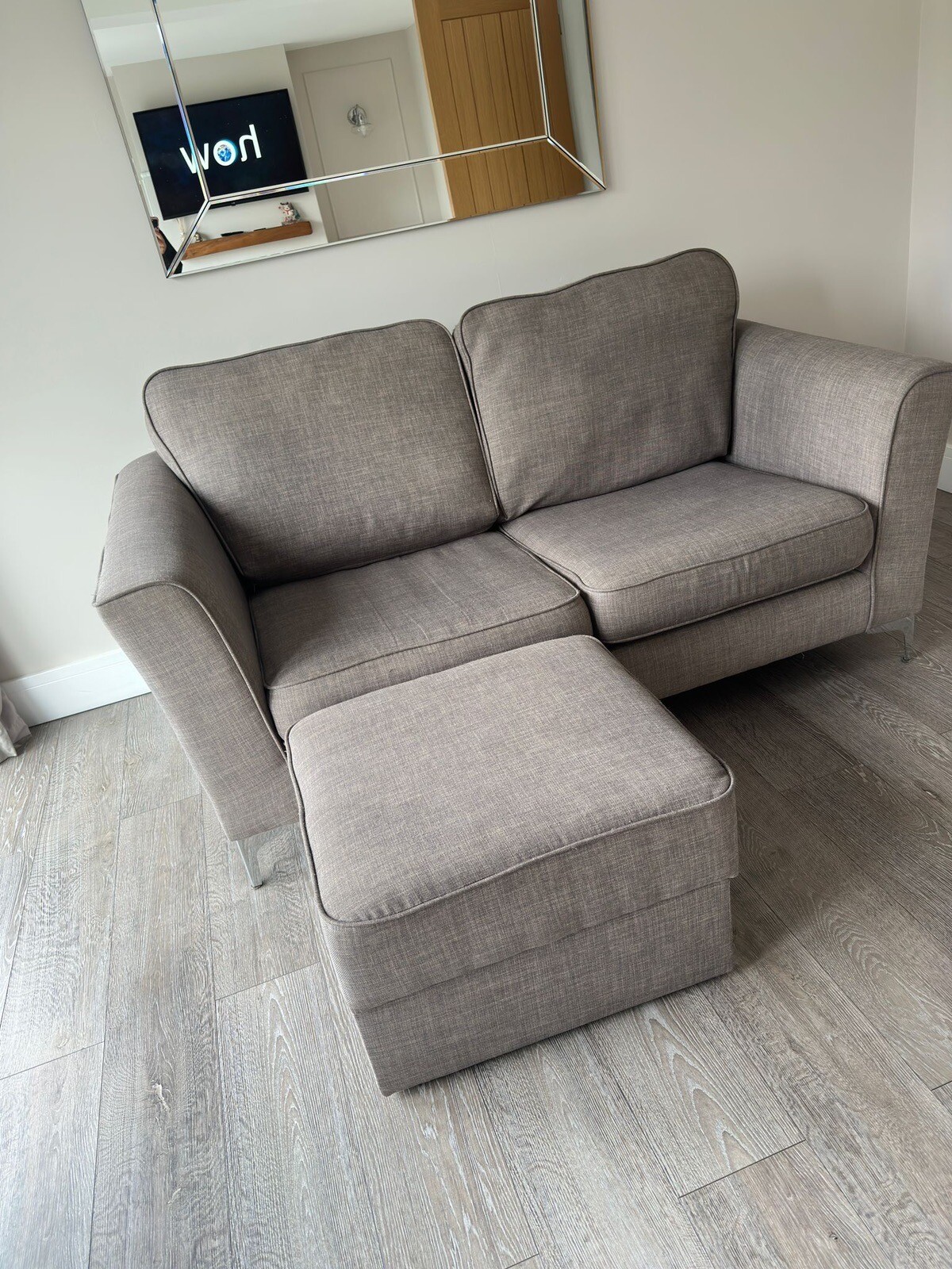2 X sofology grey Sofa And Foot Stool eBay